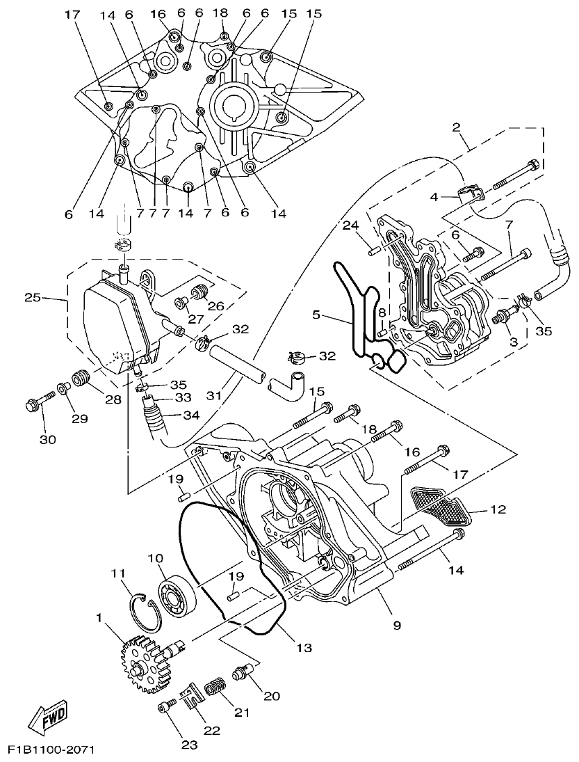 Yamaha FX10 OIL PUMP parts diagram